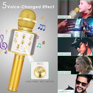 Foto 5 | Foto 5 | Micrófono De Karaoke Kidwill Inalámbrico Bluetooth Para Niños, Color Dorado - Venta Internacional.