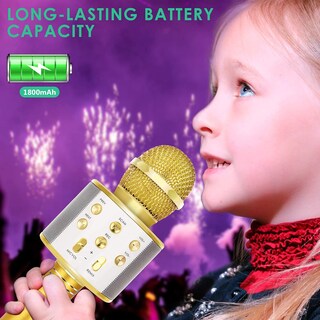 Foto 6 | Foto 6 | Micrófono De Karaoke Kidwill Inalámbrico Bluetooth Para Niños, Color Dorado - Venta Internacional.