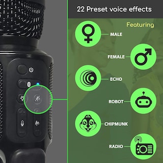 Foto 4 | Foto 4 | Micrófono Karaoke Bluetooth Singing Machine Con Altavoz, Luces Led Y 22 Efectos De Voz, Portátil Para Adultos Y Niños, Color Neg