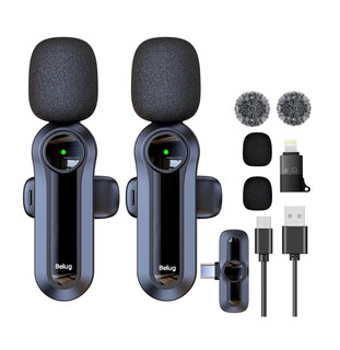 Foto 1 | Foto 1 | 2 Pcs Micrófono Inalámbrico Para Iphone Ipad Android Negro