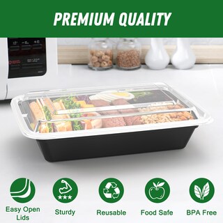 Foto 3 | Foto 3 | Recipientes Dealusy Para Preparación De Comidas  32 Oz (paquete De 50) Con Tapas Fáciles De Abrir - Venta Internacional.