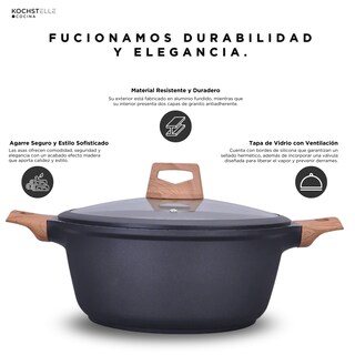 Foto 7 | Foto 7 | KOCHSTELLE Batería de Cocina Wood Color Negro Antiadherente de 10 piezas