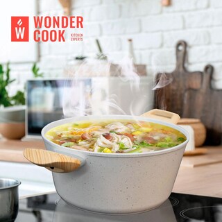 Foto 4 | Foto 4 | Cacerola Antiadherente Wonder Cook con Tapa 24 cm Mármol Granito Libre Pfoa