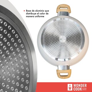 Foto 5 | Foto 5 | Cacerola Antiadherente Wonder Cook con Tapa 24 cm Mármol Granito Libre Pfoa
