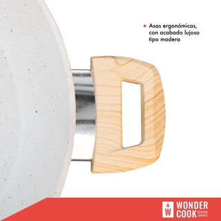Foto 6 | Foto 6 | Cacerola Antiadherente Wonder Cook con Tapa 24 cm Mármol Granito Libre Pfoa