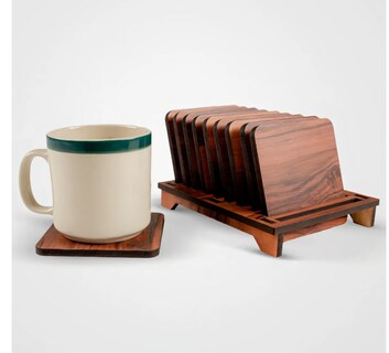 Foto 1 | Foto 1 | 10 Portavasosxtellar Coaster Posavasos Organizador Cuadrado Tazas Color Nativa