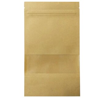 Foto 3 | Foto 3 | Bolsas Stand Up Con Zipper Ventana, Greenlife, Mxsbg-010, 2paqs, 100pzs, 16x26cm, 450gr, Ventana Cuadrada , Café Kraft,