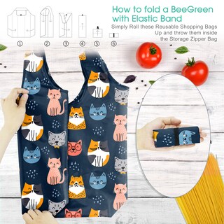 Foto 3 | Foto 3 | Bolsas De Supermercado Reutilizables Beegreen Animals, Xl, 23 L - Venta Internacional.