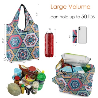 Foto 2 | Foto 2 | Bolsas De Supermercado Reutilizables Beegreen Mandala Xl, 50 Kg, Paquete De 6 - Venta Internacional.