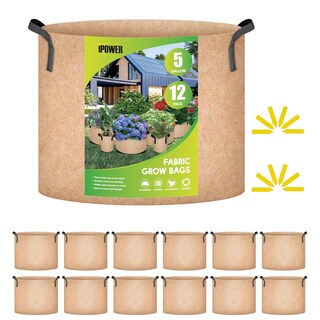 Foto 1 | Foto 1 | Grow Bags Ipower, Paquete De 12 Unidades, 19 L, Tela No Tejida Resistente, Color Canela - Venta Internacional.