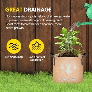 Foto 4 | Foto 4 | Grow Bags Ipower, Paquete De 12 Unidades, 19 L, Tela No Tejida Resistente, Color Canela - Venta Internacional.