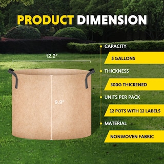 Foto 7 | Foto 7 | Grow Bags Ipower, Paquete De 12 Unidades, 19 L, Tela No Tejida Resistente, Color Canela - Venta Internacional.
