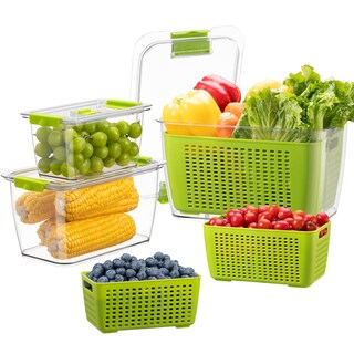 Foto 1 | Foto 1 | Organizador De Nevera Fresh Container Luxear Produce Saver, Paquete De 3 - Venta Internacional.