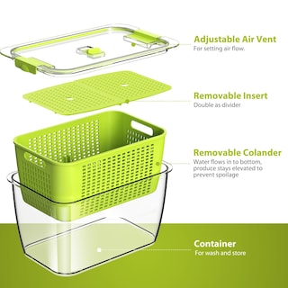 Foto 2 | Foto 2 | Organizador De Nevera Fresh Container Luxear Produce Saver, Paquete De 3 - Venta Internacional.