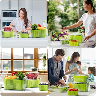 Foto 6 | Foto 6 | Organizador De Nevera Fresh Container Luxear Produce Saver, Paquete De 3 - Venta Internacional.