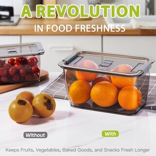 Foto 7 | Foto 7 | Contenedores De Almacenamiento Luxear Para Frutas Y Verduras Frescas, Paquete De 3, Color Gris - Venta Internacional.