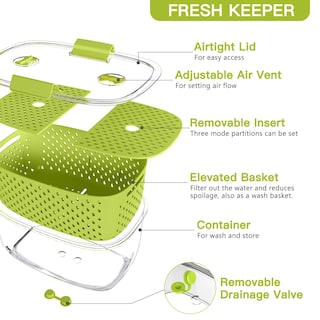 Foto 6 | Foto 6 | Contenedores De Almacenamiento Luxear Fresh Produce, Juego De 3 Piezas, Color Verde - Venta Internacional.