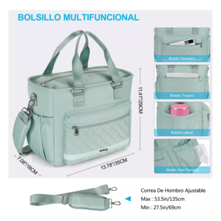 Foto 2 | Foto 2 | Lonchera Bolsa Térmica Gran Capacidad Portátil Fiambrera 16l Verde Belug