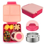 Happy Life Lonchera Para Niña Tipo Omiebox: Tarro Bento Box 4 Compartimento Modulables Gran Capacidad Sellado Hermético Bpa Free