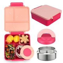 Happy Life Lonchera Para Niña Tipo Omiebox: Tarro Bento Box 4 Compartimento Modulables Gran Capacidad Sellado Hermético Bpa Free