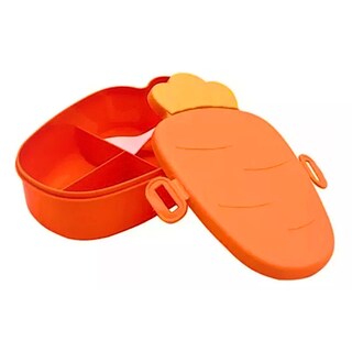 Foto 1 | Foto 1 | Lonchera Creativa Portátil De Plástico Con Compartimentos Naranja