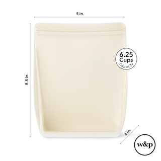 Foto 6 | Foto 6 | Bolsa De Almacenamiento Reutilizable De Silicona W&p Porter Sandwich 1,5 L, Color Crema - Venta Internacional.