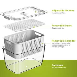 Foto 3 | Foto 3 | Recipientes Para Nevera Para Frutas Y Verduras Luxear Con Tapas, Paquete De 4 - Venta Internacional.