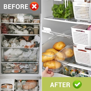 Foto 4 | Foto 4 | Recipientes Para Nevera Para Frutas Y Verduras Luxear Con Tapas, Paquete De 4 - Venta Internacional.