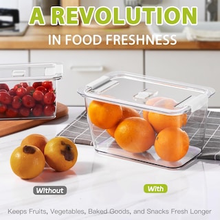 Foto 7 | Foto 7 | Recipientes Para Nevera Para Frutas Y Verduras Luxear Con Tapas, Paquete De 4 - Venta Internacional.