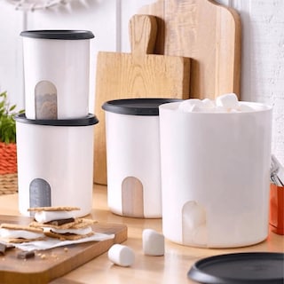 Foto 6 | Foto 6 | Bote De Almacenamiento De Alimentos Tupperware One Touch Reminder De 4 Litros, Juego De 4 - Venta Internacional.