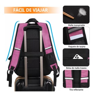 Foto 3 | Foto 3 | Mochila De Almuerzo Antirrobo Impermeable A Portátil 15,6i Purpura