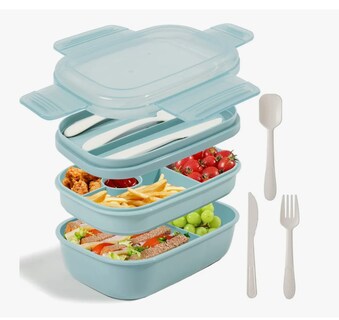Foto 1 | Foto 1 | Box Xtellar Lunch 3 Niveles Topper 1900ml Fiambrera Con Cubiertos