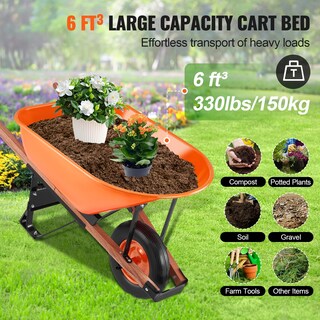 Foto 4 | Foto 4 | Carretilla Vevor De 6 Pies Cúbicos, Carga 150 Kg, Capacidad 150 Kg - Venta Internacional.