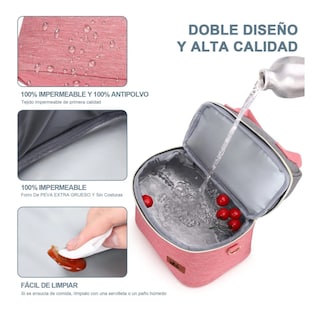 Foto 3 | Foto 3 | Lonchera Térmicas Lab.g, Bolsa Almuerzo Para Dama Rosa Gris Pinkgray