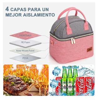 Foto 4 | Foto 4 | Lonchera Térmicas Lab.g, Bolsa Almuerzo Para Dama Rosa Gris Pinkgray