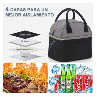 Foto 4 | Foto 4 | Lonchera Térmicas Lab.g Bolsa Almuerzo Para Dama Negro Gris Blackgray