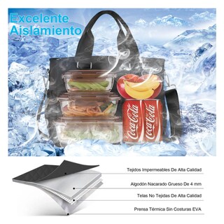 Foto 3 | Foto 3 | Lonchera Bolsa Térmica Lab.g Gran Capacidad Portátil Fiambrera 16l Negro