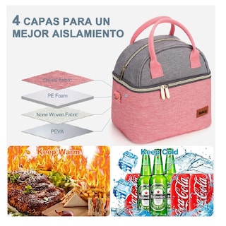 Foto 4 | Foto 4 | Lonchera Térmicas Belug, Bolsa Almuerzo Para Dama Rosa Gris Pinkgray