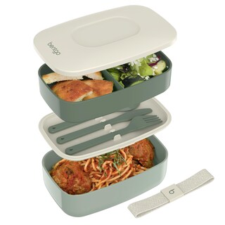 Foto 1 | Foto 1 | Bento Box Bentgo Classic Con 3 Compartimentos Y Juego De Utensilios, Color Caqui - Venta Internacional.