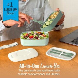 Foto 2 | Foto 2 | Bento Box Bentgo Classic Con 3 Compartimentos Y Juego De Utensilios, Color Caqui - Venta Internacional.