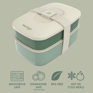 Foto 3 | Foto 3 | Bento Box Bentgo Classic Con 3 Compartimentos Y Juego De Utensilios, Color Caqui - Venta Internacional.