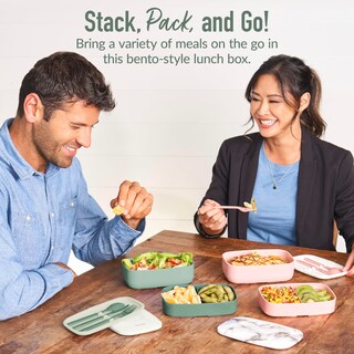 Foto 4 | Foto 4 | Bento Box Bentgo Classic Con 3 Compartimentos Y Juego De Utensilios, Color Caqui - Venta Internacional.