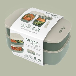 Foto 7 | Foto 7 | Bento Box Bentgo Classic Con 3 Compartimentos Y Juego De Utensilios, Color Caqui - Venta Internacional.