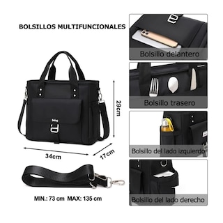 Foto 4 | Foto 4 | Bolsa Lonchera Térmica Negra Bolsa De Almuerzo Belug