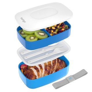 Foto 1 | Foto 1 | Bento Box Bentgo Classic Con 3 Compartimentos Y Juego De Utensilios, Color Azul - Venta Internacional.