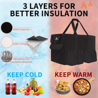 Foto 2 | Foto 2 | Bolsa De Entrega De Alimentos Matein Xxl 68l Resistente Al Agua Negra - Venta Internacional.