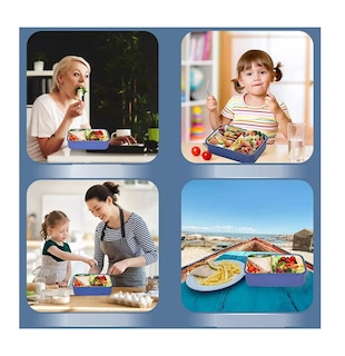 Foto 4 | Foto 4 | Box Lunch Con Topper Y Cubiertos Capacidad 1100 Ml Azul Gris
