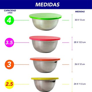Foto 3 | Foto 3 | Juego de Bowls con Tapa y Rallador Rd Royal Cook 6 piezas