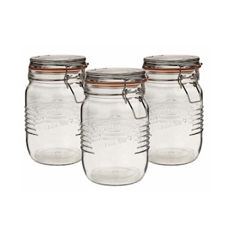 Foto 1 | Foto 1 | Set 3 Frascos Herméticos Mason Jar Reimart Con Clip 1 Litro Nv-1001 Tranparentes