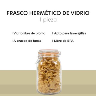 Foto 3 | Foto 3 | Contenedor para Almacenaje ColorHome Cristal Transparente con Tapa Hermética 1.5 Litros